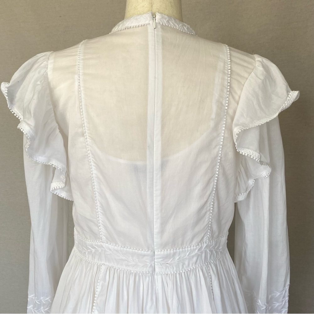 Banana Republic Esme Embroidered Ruffled Mini Dress Bishop Sleeves - Picture 5 of 16